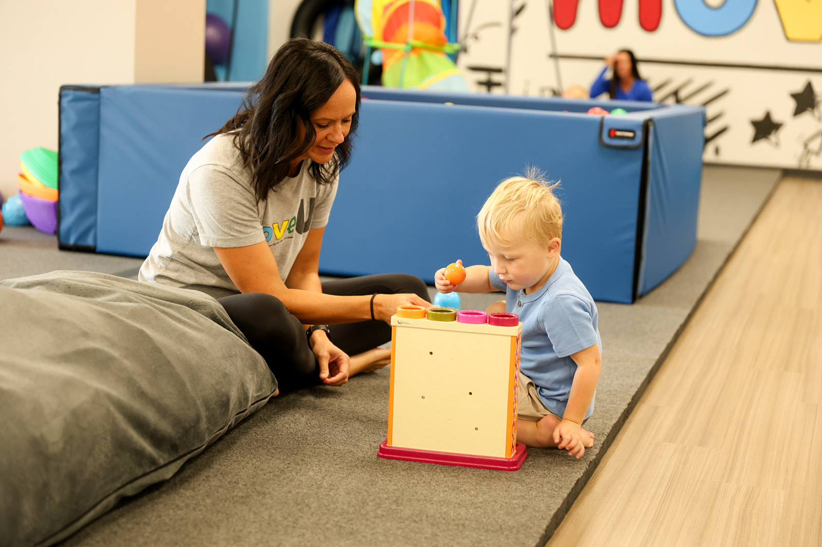 1.10.2025 child and therapist doing DIRFloortime play therapy in Sioux Falls"